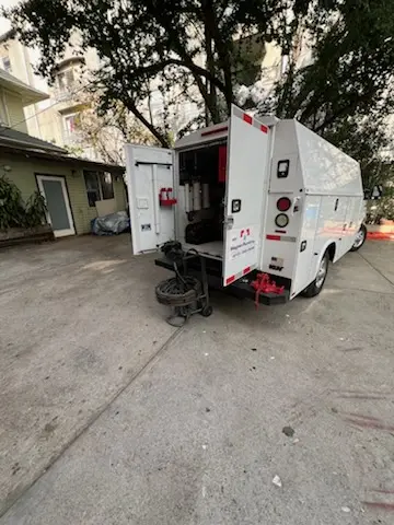 Magnet Plumbing service vehicle on-site for Slab Leak Repair in South Daytona